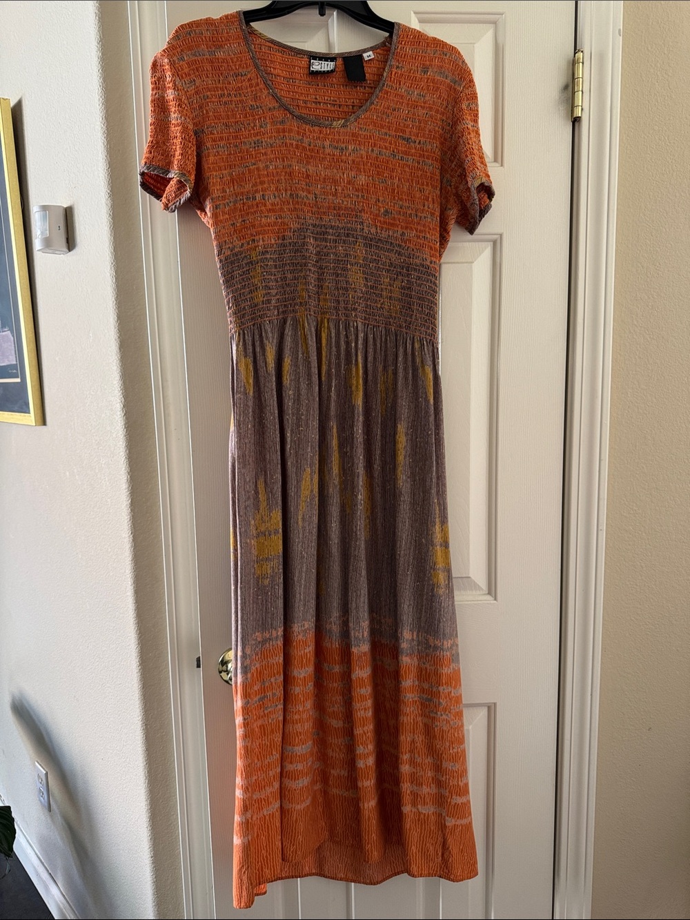 Women's Orange and Brown Knit Maxi Dress